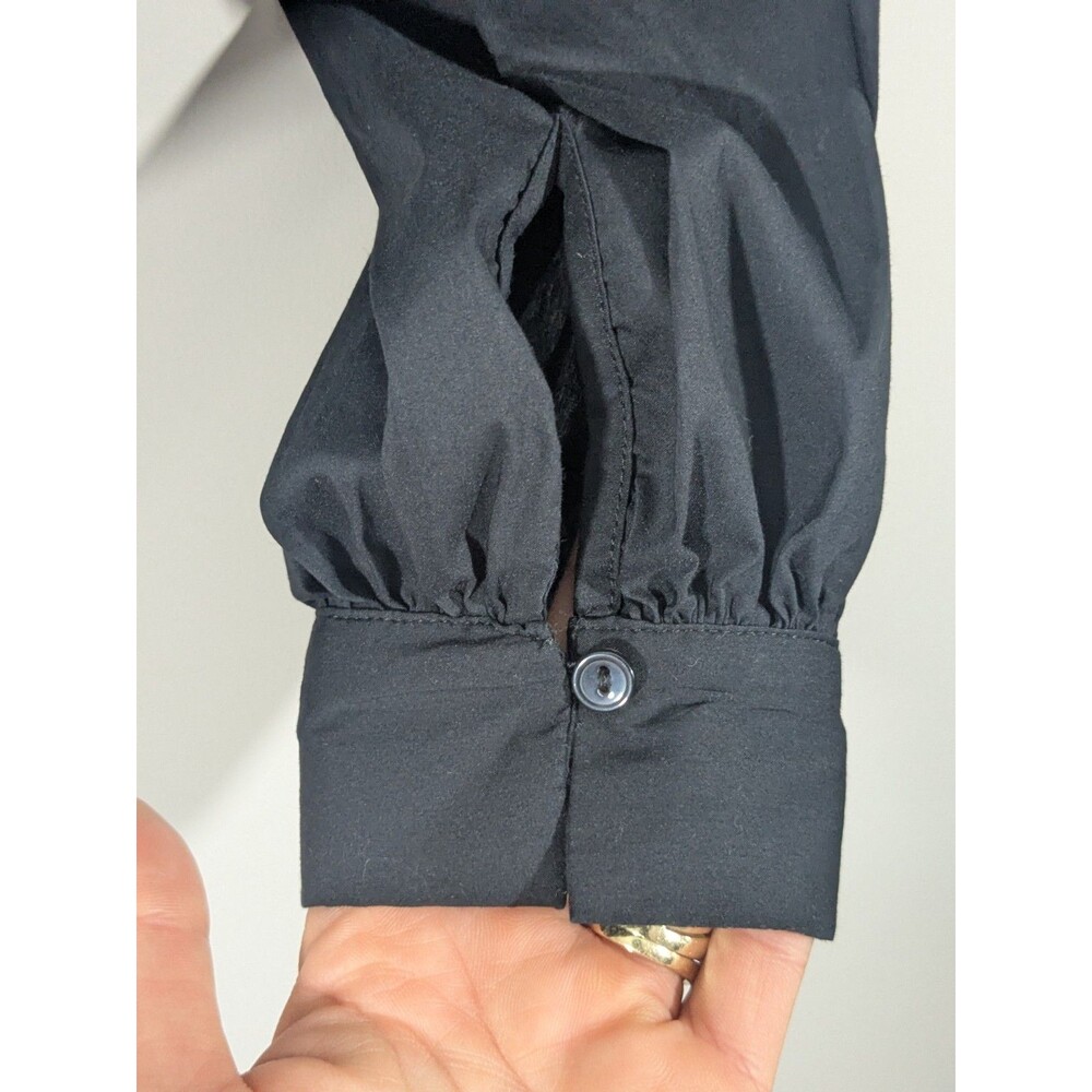 Anthropologie Sweetheart Puff Long Sleeve Black Blouse Smocked Back Sexy Sz S - Picture 9 of 12